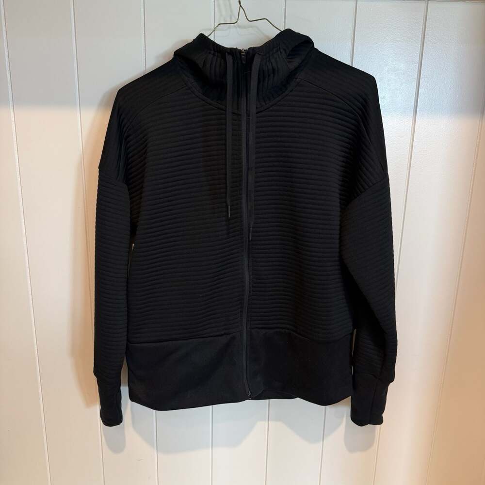 Nike Women's Dri-Fit Ribbed Full-Zip Hoodie Black